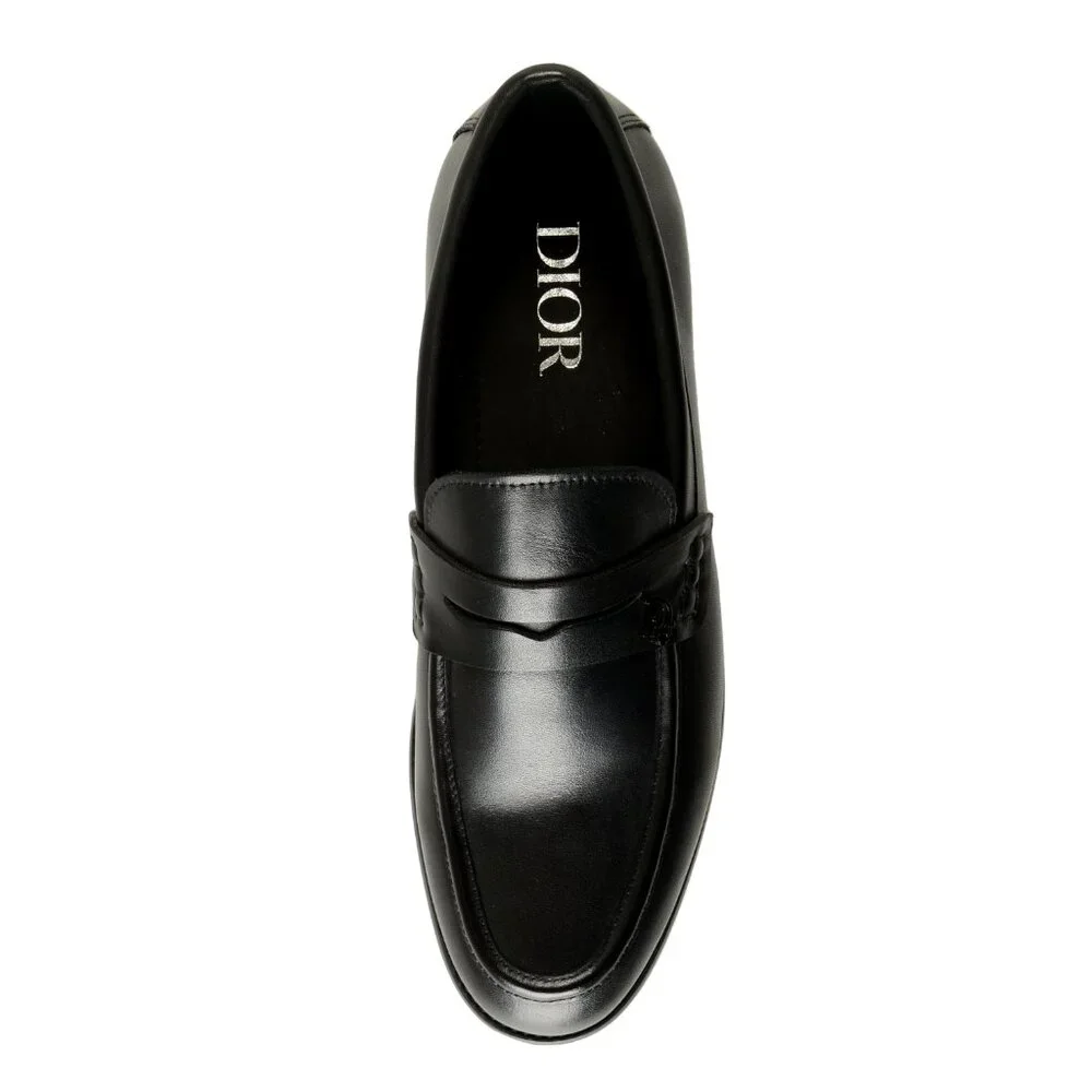 Dior Men's Black 100% Leather Loafers Dress Shoes US 10 IT 43 - Picture 7 of 8